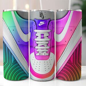 Nike Bright Rainbow AF1 Sneaker 20oz Skinny Tumbler